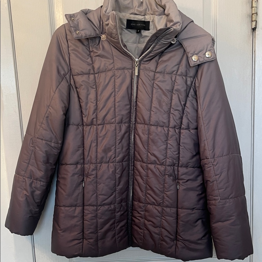 Jones New York Women's ombré Charcoal Puffer Jacket